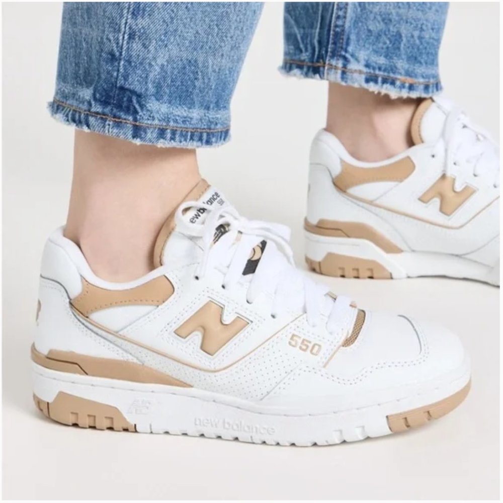 NEW BALANCE 550 White / Incense (tan color) - Brand new!
